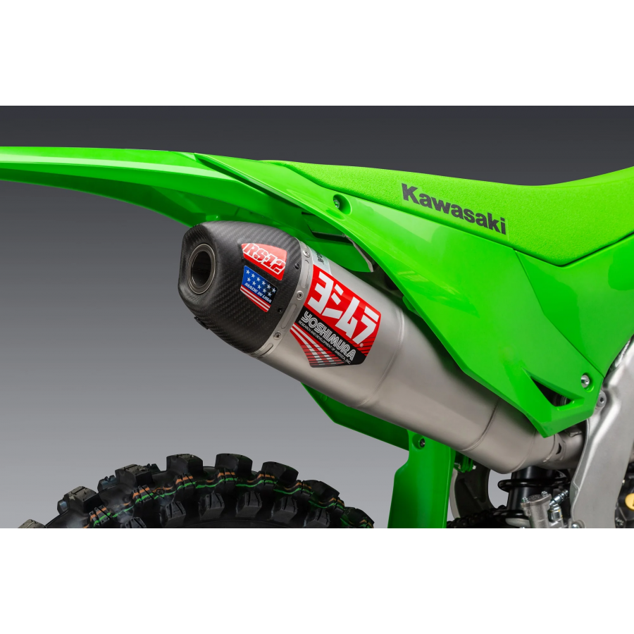 LIGNE ECHAPPEMENT YOSHIMURA RS-12 SIGNATURE SERIES INOX/CARBONE KAWASAKI KX 450 24-25 DUP'MX