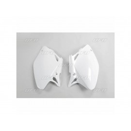 PLAQUES NUMERO LATERALES UFO BLANCHES HONDA CRF 450 02-04
