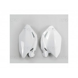 PLAQUES NUMERO LATERALES UFO BLANCHES HONDA CRF 250  04-05